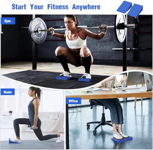 Yoga Wedge Block Foam Squat Wedges Slant Board, 2 Pcs Update Calf Stretcher