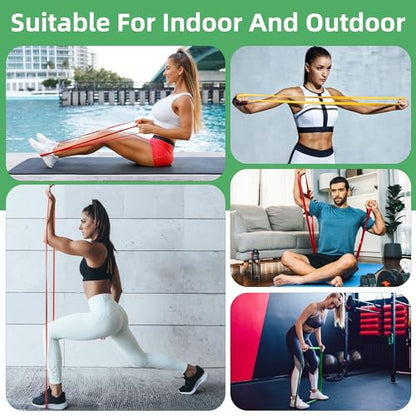 Resistance Bands,Exercise Bands,Workout Bands,Resistance Bands Set for Legs,Pull Up Bands,Stretch Bands for Exercise,Muscle Training, Physical Therapy, Shape Body, Men Women - color: 옐로우, 오렌지, 레드, 그린, 블루