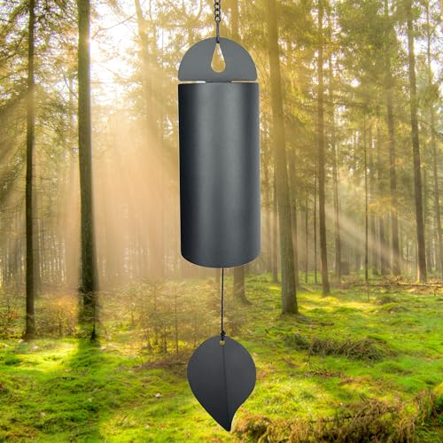 Deep Resonance Serenity Bell, Large Deep Tone Wind Chimes for Outside - size: Black