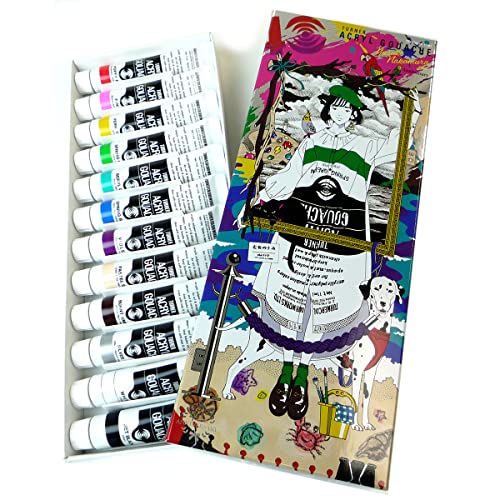 Turner Acryl Gouache Yusuke Nakamura 40th Anniversary Set of 12, 11ml Tubes (limited edition) - color: 12 colors, silver, size: 95×240×20mm
