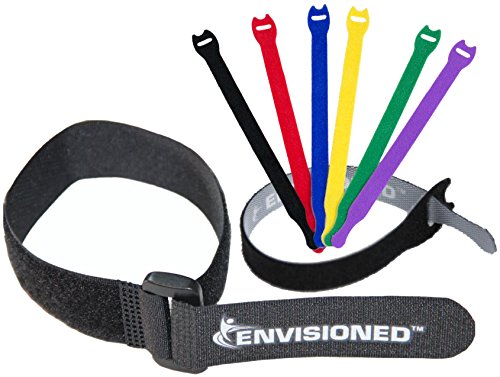 Elastic Reusable Cinch Straps & Cable Ties, 26 Pack Combo Set Assortment, Multipurpose Quality Hook & Loop Cable Organizer, Securing Straps - size: Combo 26 Pack