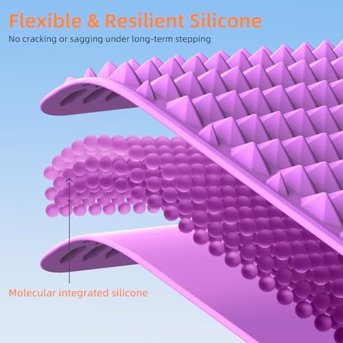 Acupressure Mat for Foot Massage, Silicone Foot Reflexology Mat - color: Purple