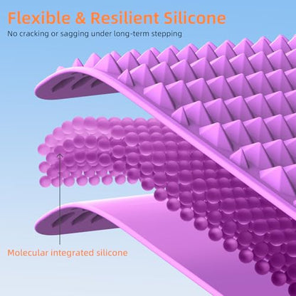 Acupressure Mat for Foot Massage, Silicone Foot Reflexology Mat - color: Purple