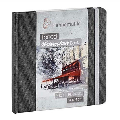 Hahnemuhle Toned Gray Watercolor Book 14x14cm, 30 Sheets - size: 14cm x 14cm