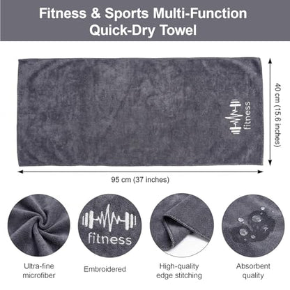Fitness Towel, Sports Yoga Microfiber Quick-Drying Microfiber Towels for Swimming Gym and Yoga Sweat Pad, Gray - color: Gray