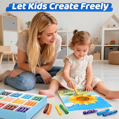 144 Tempera Paint Sticks Bulk, Washable Solid Crayons in 12 Colors | No Mess, Quick Drying, Ideal Back to School Painting Art Supplies Bulk for Classroom Students