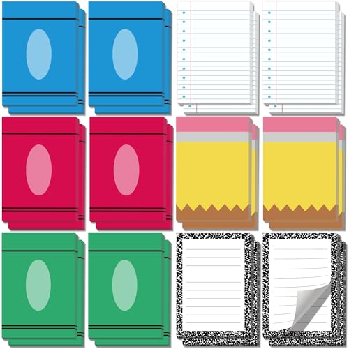 24 Pcs Teacher Appreciation Gifts Bulk, Back to School Sticky Notes | Composition Notebook Classroom Decor, End of Year Thank You Gifts for Teacher Team Coworker Office Supplies(6 styles) - color: 24pcs School-a