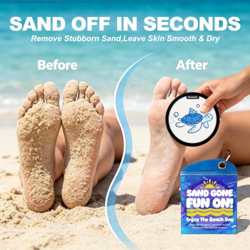 Sand Remover for Beach Towels - Soft Quick Clean Mitt for Kids & Adults | Removes Sand in Seconds,Gentle on Skin,Reusable & Washable,Beach Vacation Essential,Perfect for Beach, Pool & Camping - color: Sea Turtle a