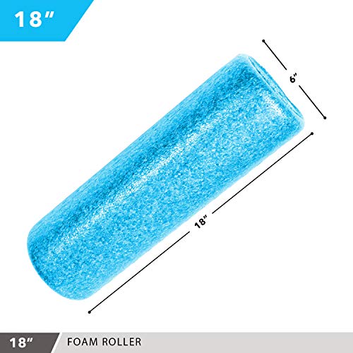 High-Density Foam Roller - color: Solid Blue, size: 18"