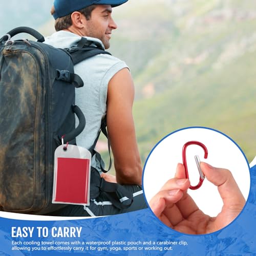 Hosuly 15 Pcs Cooling Towels 40" x 12", Red - color: Red