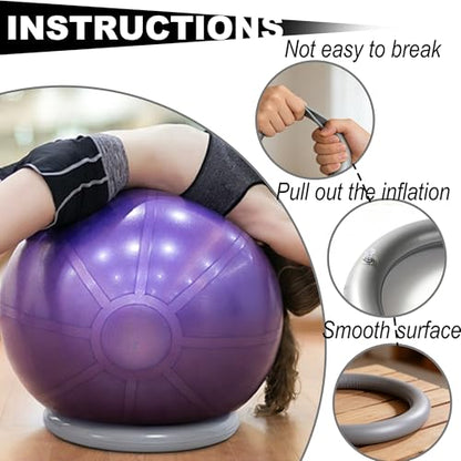 2 Pack Yoga Ring, High Strength PVC Yoga Circle for Women & Men, Non-Slip Smooth Surface, Home Gym Fitness Accessories for Balance Stretching Shaping(Gray&Yellow)