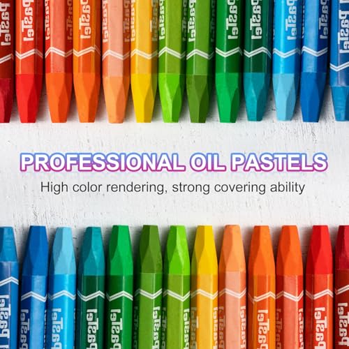PATIKIL Amber Oil Pastels, 24Pcs Soft Oil Crayons Vibrant and Creamy Pastels Stick Art Supplies for Art Painting Drawing Blending Graffiti for Artists Beginners - color: Amber