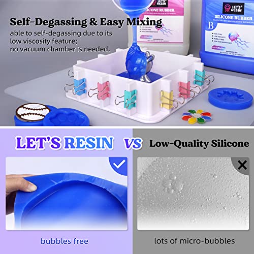 LET'S RESIN Silicone Mold Making Kit 30A,160oz Mold Making Silicone Rubber | 10Lbs Durable Fast Cure Platinum Cured Silicon, Self-Degassing Molding Silicon, Ideal for DIY Resin Molds - size: Large