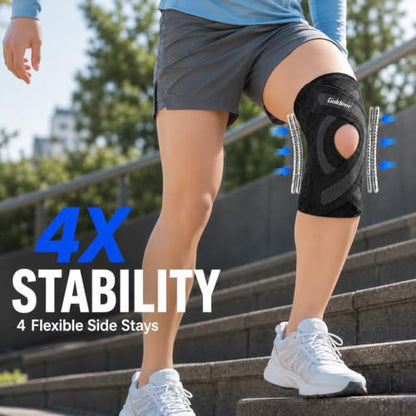 Knee Brace Support with Side Stabilizers for Knee Pain Relief - size: Medium