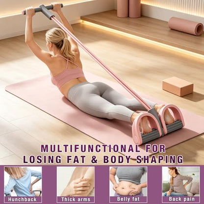 Pedal Resistance Bands with Handles,6-Tube Elastic Foot Yoga Pedal Resistance Bands,Natural Rubber Foot Pedal Resistance Bands,Multifunction Fitness Bands for Abdomen,Waist,Arm,Leg Stretching Training - color: Purple