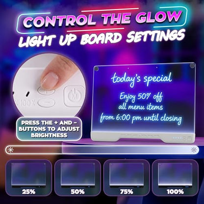 Upgraded 16-Inch LED Drawing Board Rechargeable – 7 Colors, 10 Lighting Effects, Adjustable Brightness – Acrylic Light Board for Tracing with Stand, Markers & Complete Set – Birthday Gift Idea (White) - style: White