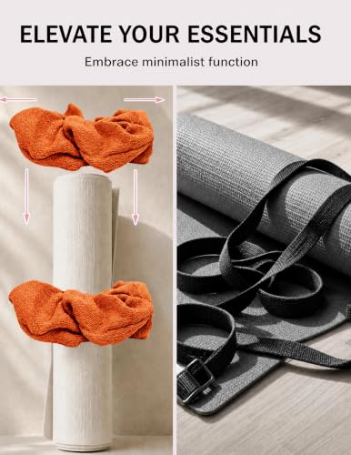 Yoga Mat Scrunchie Yoga Mat Strap Carrier Pilates Mat Holder | Holds Your Yoga Mat in Style, Adjustable & Stretchy Yoga Mat Band, Fits Most Standard Yoga Mats (mat not included),Yoga Gifts - color: Orange