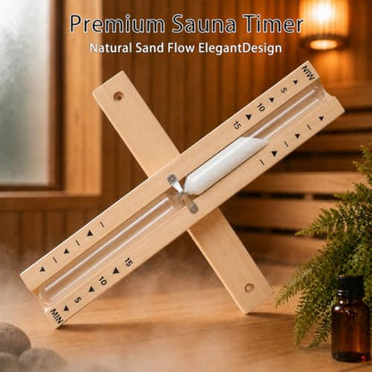 Sauna Sand Timer 15 Minute Wooden 360° Rotating Hourglass for SPA Home
