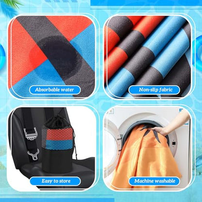 Hahafelt 2 Pack Car Seat Towel Cover with Storage Bag, Beach Palm Trees | 63 x 32 in Car Towel Seat Cover Non Slip Waterproof, Gym Workout Swimming Running, Machine Washable Sweat Absorbent Protector - style: Beach Palm Trees