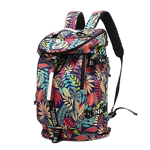 Kalesi Gym Duffle Bag Backpack 4-Way Waterproof with Shoes Compartment for travel Sport Hiking laptop - color: Floral-bright