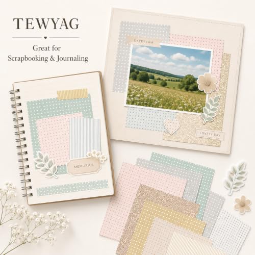 Pastel Scrapbook Paper Double Sided 6x6 Polka Dots Geometric 24 Sheets - color: Geometric