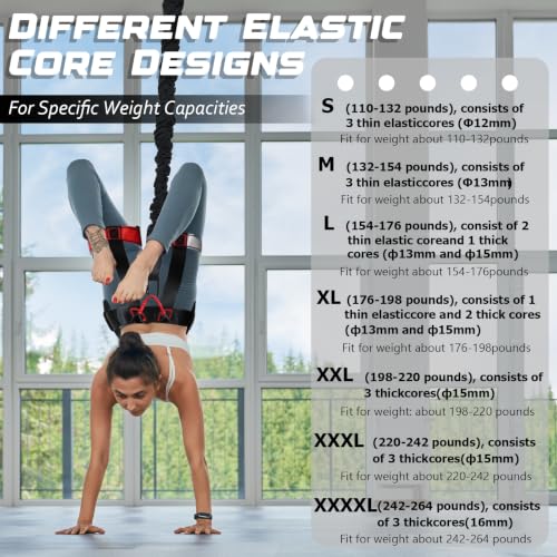 Heavy Duty Bungee Fitness Set, Professional 4D Bungee Resistance Band - size: XXXXL(242-264 pounds )