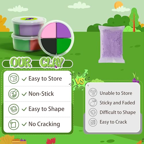 Aestd-ST Air Dry Clay Kit - Vegetable Theme, Modeling Clay for Kids | DIY Magic Clay with Tools and Tutorials, 12 Boxes Molding Clay, Ultra Light, Soft & Non-Sticky, Arts and Crafts Gift for Kids - color: Vegetable Theme