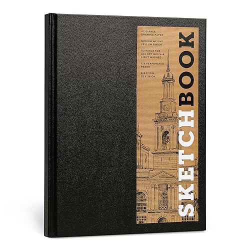 Sketchbook 8.5 x 11" Black Hardcover Mixed Media Sketchbook for Drawing: Acid-Free Quality Paper (128 pages) (Union Square & Co. Sketchbooks)