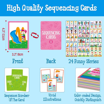 3-Scene Sequencing Cards, 72 PCS Order and Logic Card for Kids - style: 3-Scene