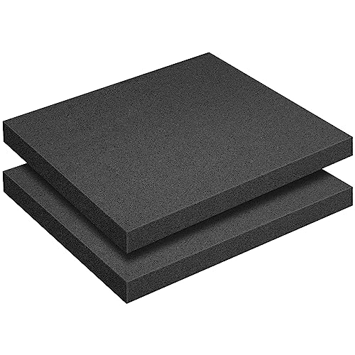 2 Pcs Black Polyurethane Foam Sheet, Cuttable Foam Inserts for Cases | 16 x 12 x 1.5 Inch Packing Foams Pads, Elastic Foam Padding for Toolbox Camera Storage Safe Protection DIY Crafts - color: 16x12x1.5Inch - 2Pcs