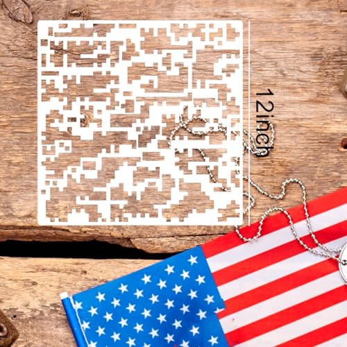 Camo Stencils for Spray Paint 12inch Camouflage Stencils | Reusable Camo Stencil for Painting on Boat Truck Fabric Wall - style: Camo