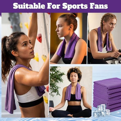 Honoson 30 Pack Cooling Towels for Neck and Face, 27 x 16 in, Purple - color: Purple