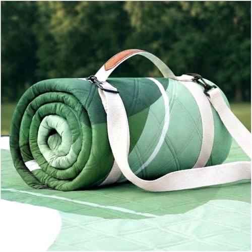 RYCHIC Waterproof Picnic Blanket Beach Outdoor Camping Mat Rug Extra Large Foldable Cute Travel Essential Accessories Gift Park Patio Lawn Garden Grass Ground Play Music Festival Concert Must Have - color: Abstract Sage Green