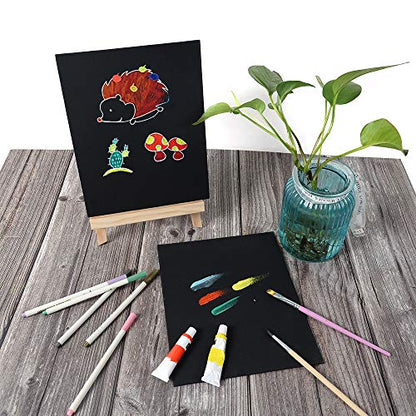 CONDA Black Canvases for Painting, Canvas Panels 8x10 inch, Pack of 14, 100% Cotton Acid-Free, 8 oz Gesso-Primed, Art Boards for Oil & Acrylic Painting - size: 8"x10"