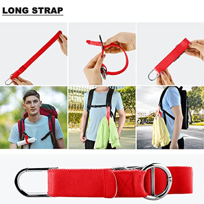 ZINZ Elastic Jacket Gripper Travel Strap with D-Ring Hooks and Buckle, Suitcase Straps Belts Travel Accessories, Makes Your Hands Free - color: Red