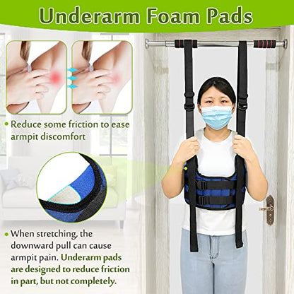 Back Stretcher Harness for Spinal Decompression, Lumbar Traction Belt & Inversion Table Alternative, Back Realignment Device for Herniated Disc Pain Relief – Large (42–50” Chest) - color: L