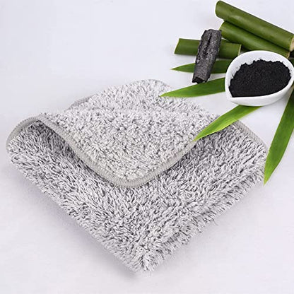 SINLAND Microfiber Face Towels Soft Washcloths 12Inch x 12Inch 6 Pack Grey - color: Grey