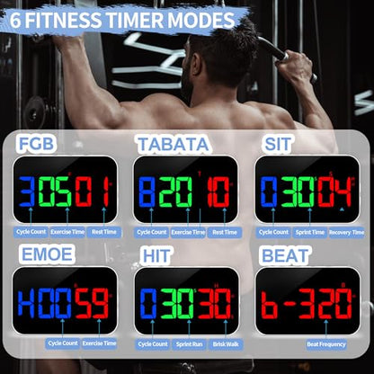 Pomodoro Timer Fitness Timer, Kitchen LED Digital Timer Rechargeable, RGB Count Down Up, Digital Timer with Vioce Reminder for Kitchen Classroom Cooking Study