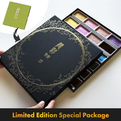 Kuretake GANSAI TAMBI Watercolor Paint Set 24 Glittery Colors II - Metallic, Professional-quality art supplies for artists adult painting aketching, Non-Toxic, Made in Japan - style: 24 Colors (Metallic2)