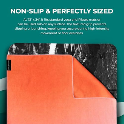 Oceanfoam Beach Towel – Lightweight, Absorbent, Quick-Drying, Sand-Resistant, Non-Slip – Ideal for Workouts, Yoga, Pilates, Beach, Pool, Boat & Travel – 25% Recycled – 72"x24" (Sunset) - color: Sunset