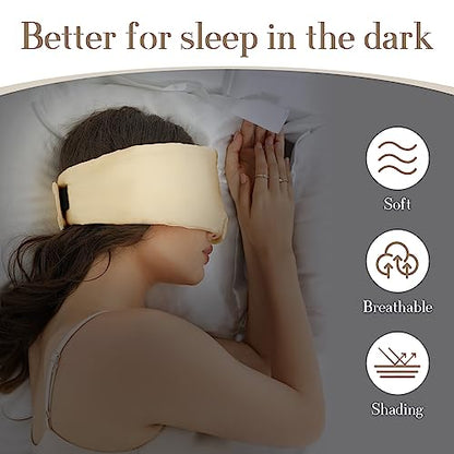 SECZIPE 100% Mulberry Silk Sleep Mask Eye Mask for Women Man with Adjustable Band, for Side Sleeper Blackout Sleep Mask for Travel Rest and Office (Gold) - color: Gold