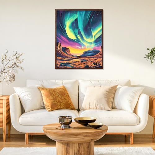 Paint by Numbers Kit for Adults, Aurora DIY Painting Kit, 16x20 Inch | Night Sky Paint by Numbers for Adults Beginners, Without Frame, Relaxing Hobby, Scenic Wall Art, Home Decor, Creative Gift - color: CYOP1P12