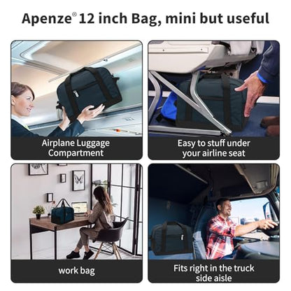 Apenze Small Gym Bag,12 inch Carry On Bag - color: Navy Blue, size: 12 inch