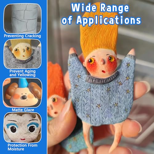 Air Dry Clay Varnish, 100ML Matte Finish Air Dry Clay Glaze, Sealant, Prevent Clay from Cracking, and Scratch Resistant, for Ceramics, Oil Paintings, Wood (Matte) - size: 100ML-Matte
