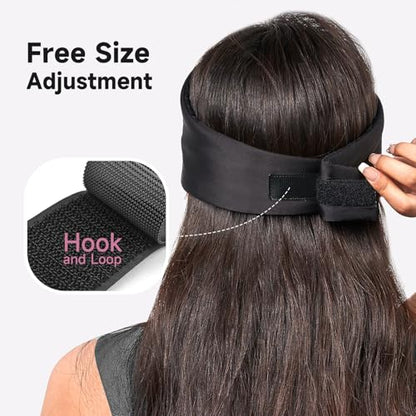 Umisleep Satin Sleep Mask for Side Sleeper, Blackout Eye Mask for Women Men - color: Black