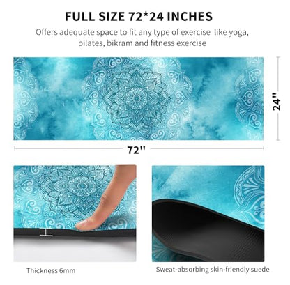 nuveti Yoga Mat Print Extra Thick TPE Non Slip Fitness Exercise Mat with Carrying Bag,72"x24" Extra Thick 6MM Exercise & Workout Mat for Yoga, Pilates Fitness and Floor Exercises - color: ManTuoLuo3