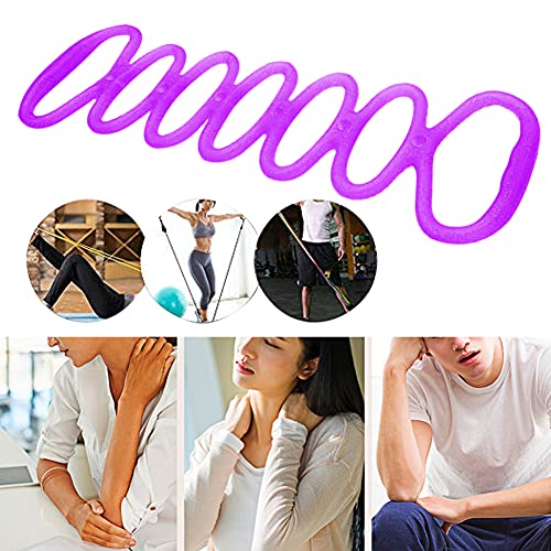 7 Ring Stretch Resistance Exercise Band, Workout Bands Yoga Stretching for Home Fitness, Foot, Leg and Arm Exerciser Stretch Band, Center Workout Walking Exercise - color: Pink