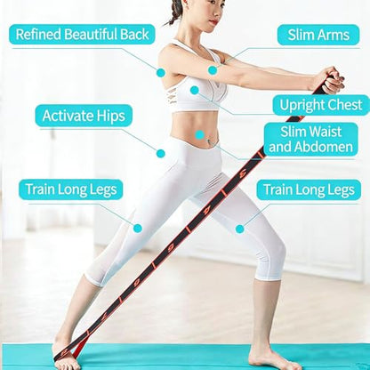 2PCS Fitness Resistance Band for Stretching and Yoga, Numbered Resistance Band with Clear Markings, 8-Section Elastic Training Bands for Yoga, Stretching, Pilates, Fitness