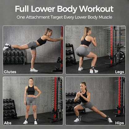 RitFit Kickback 발목 스트랩 패딩 발목 스트랩, 케이블 기계용, 강력한 후크 및 루프, 강화된 3 D링, 조절 가능한 편안한 핏 네오프렌 - 복근, 둔근 및 다리 운동을 향상시키는 프리미엄 발목 커프스 - color: 블랙.