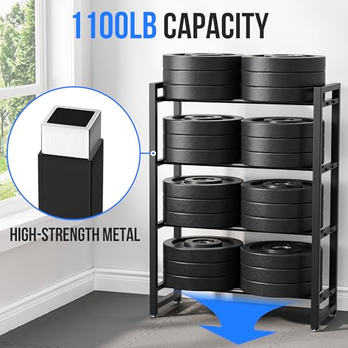 3 Tier Dumbbell Rack, Weight Rack for Home Gym - size: 4 Tier
